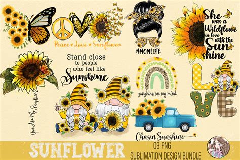 Sunflower Sublimation Bundle Graphic By Hello Magic · Creative Fabrica