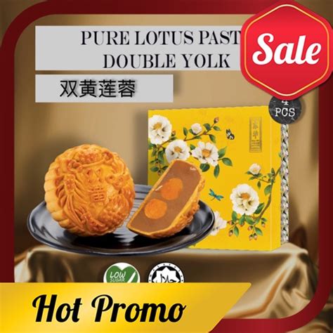 Award Winning Mooncake Halal 4pcs Low Sugar Double Yolk Pure Lotus Paste Flavour Moon Cake