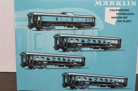 MÄRKLIN HO 40360 4 tlg Italienisches Schnellzugwagen Set Tin Plate in