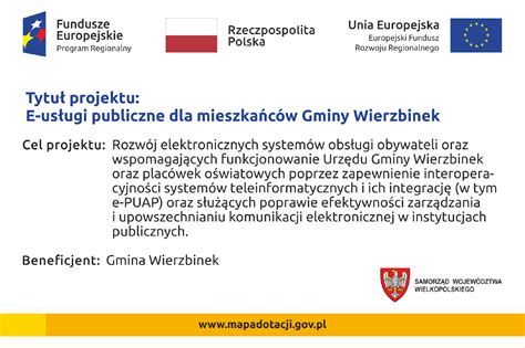 Urz D Gminy Wierzbinek Artyku E Us Ugi Publiczne Dla Mieszka C W