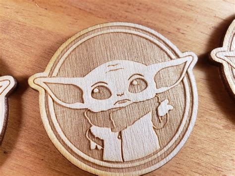 Star Wars The Child Baby Yoda Laser Engraved Magnet Etsy