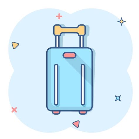 Premium Vector Travel Bag Icon In Comic Style Luggage Cartoon Vector