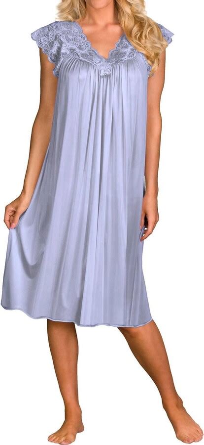 Shadowline Lingerie Short Lace Cap Sleeve Nightgown In Peri Frost ShopStyle