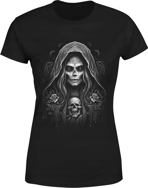 KOSZULKA DAMSKA Z NADRUKIEM SANTA MUERTE GOTH R S BLUZKA TSHIRT DAMSKI