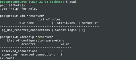 Postgresql Reserved Connections Remaining