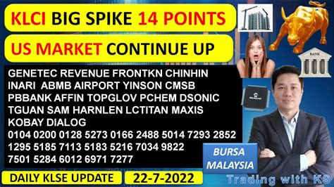 Daily KLSE BURSA Update 22 7 2022 KLCI BIG SPIKE 14 POINTSUS MARKET