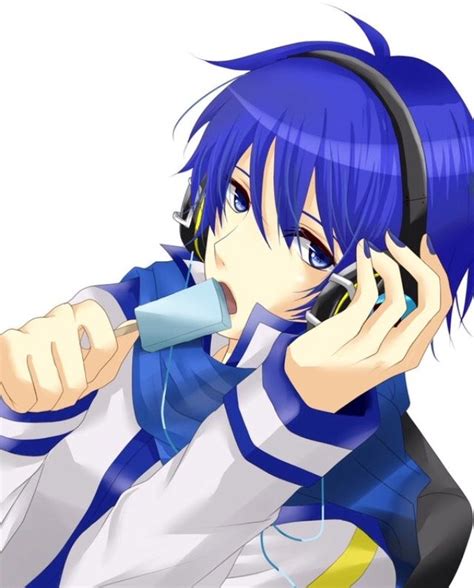 Creds とろ on Pixiv KAITO Vocaloid kaito Blue hair anime boy