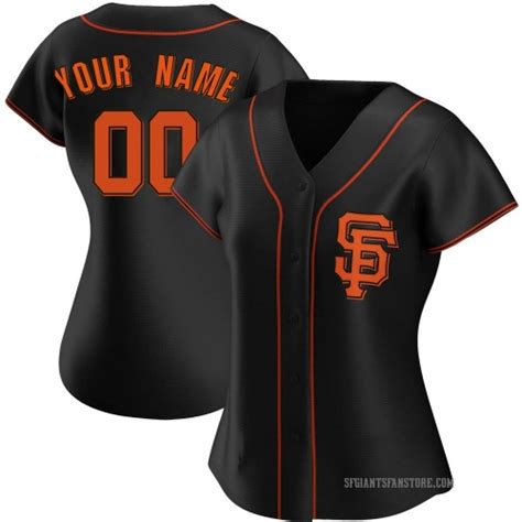 Custom San Francisco Giants Women's Replica Alternate Jersey - Black