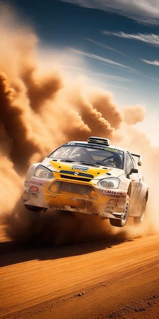 Premium AI Image | rally car on dirt track