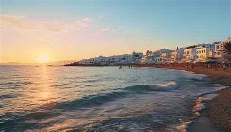 Premium AI Image | Sunset in mykonos