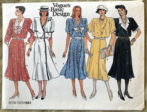 Vintage S Vogue Pattern Vogue Basic Design Misses Dress