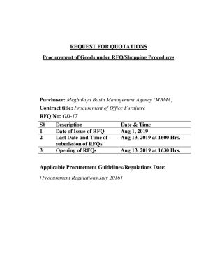 Fillable Online Mbda Gov Request For Quotations Meghalaya Basin