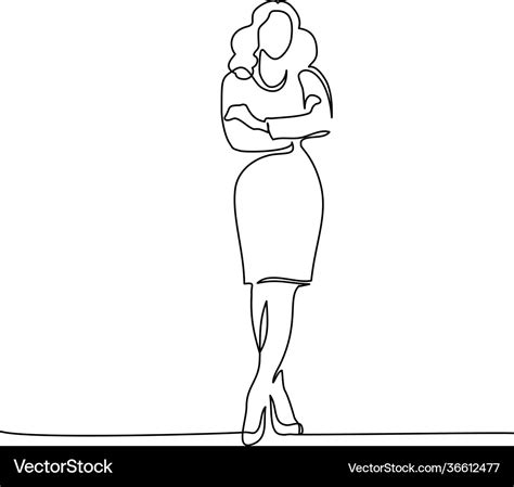 Standing Woman Line Drawing