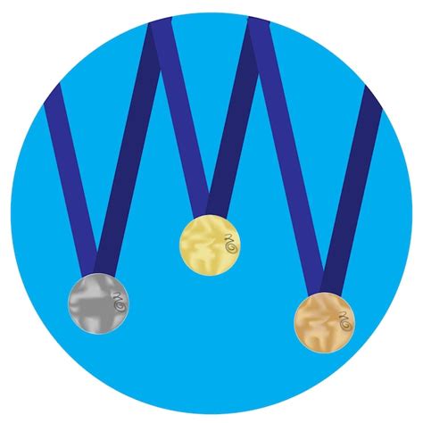 Conjunto De Medallas Oro Plata Bronce Icono Trofeo Y Medalla De Oro