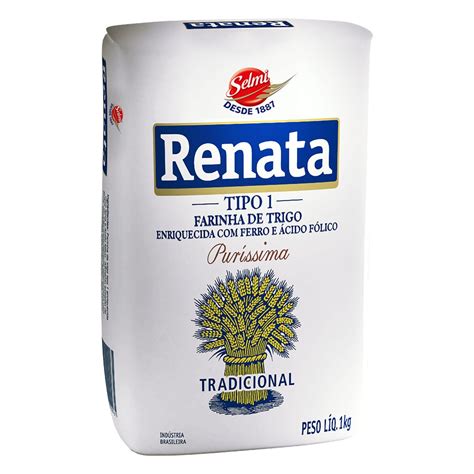 Farinha De Trigo Tradicional RENATA Tipo 1 Pacote 1Kg Clube Extra