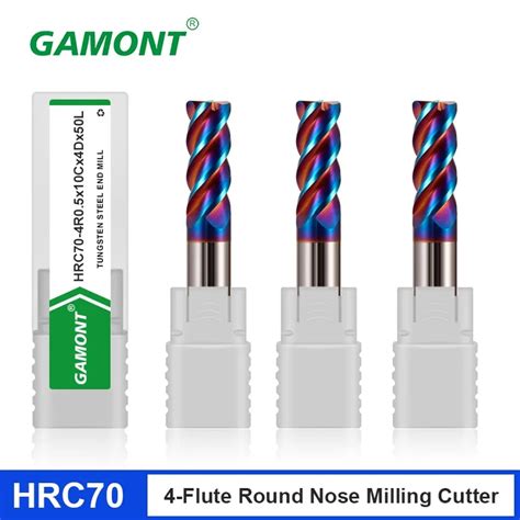 Gamont Hrc Blue Nano Coating Tungsten Steel Flute Round Nose