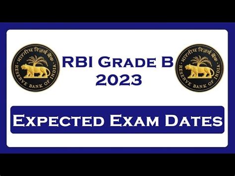 RBI Grade B 2023 Expected Exam Dates YouTube