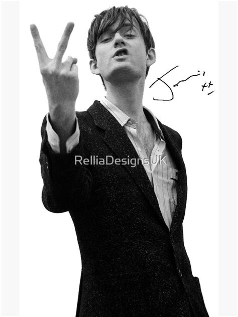 Jarvis Cocker Outline V Sign Artwork With Autograph Clear Background Iconic Art Print By