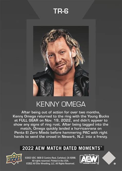 Aew Upper Deck E Pack Match Dated Moments Top Ranked Kenny