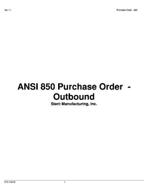 Fillable Online ANSI 850 Purchase Order Outbound IConnect Fax Email