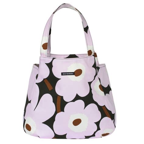 Marimekko Unikko Lilac Brown Huvitar Bag Marimekko Handbags