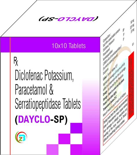 Diclofenac Sodium Paracetamol Serratiopeptidase Tablets For Clinical