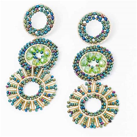 Aretes Tejido Por Tres Verde Leuk Co