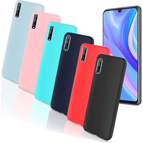 Lot 6 Coques Huawei P Smart S Souple En Silicone Tpu Couleur Unie Huawei P Smart S Noir Bleu