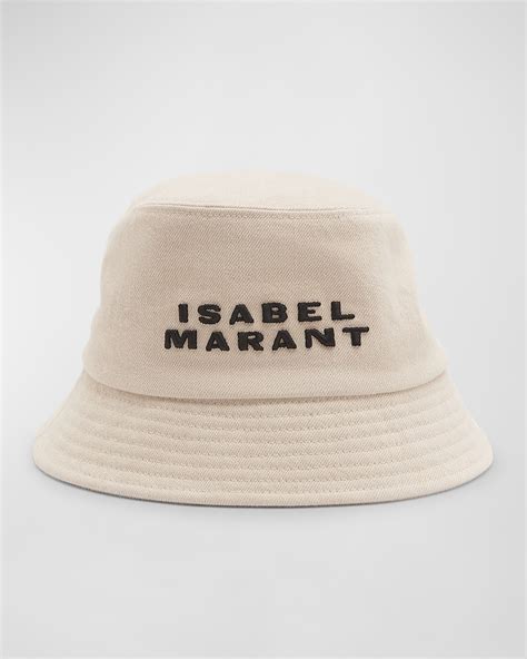 Isabel Marant Haley Embroidered Logo Canvas Bucket Hat Neiman Marcus