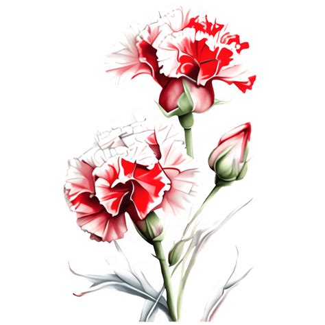 Beautiful Red and White Carnations · Creative Fabrica