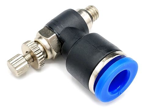 Conector Regulador De Caudal Neumático Codo Rosca M5 X 6mm Instrutek