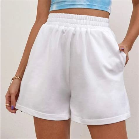 Shein Shorts Elastic Waist Wide Leg Shorts Poshmark