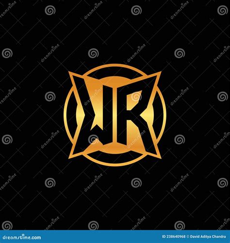 Wr Logo Letter Geometric Golden Style Stock Vector Illustration Of