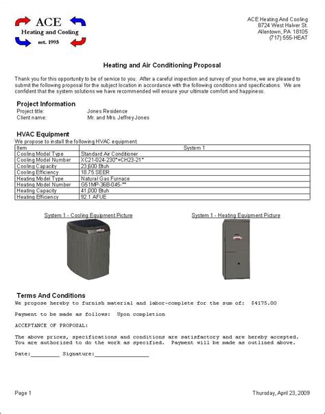 Hvac Proposal Template