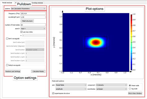 Fde Solver Analysis Modal Analysis Tab Ansys Optics