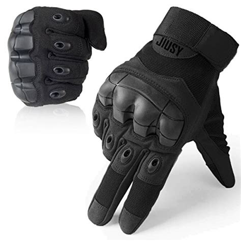 Jiusy Touch Screen Military Rubber Hard Knuckle Tactical Gloves Fu