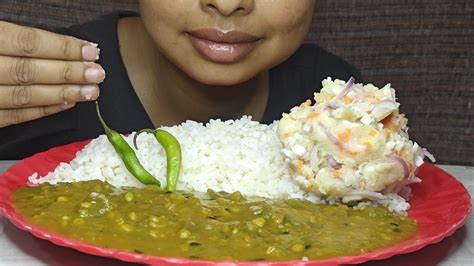 Asmr Boiled Aloo Egg Carrot Ka Bharta Jheengli Dal Ki Sabji Rice Eating Sound Asmr Food