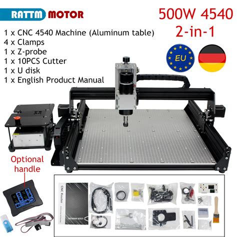 EU 2 In 1 Laser Engraver 20W 40W 500W 3 Axis GRBL DIY CNC 4540