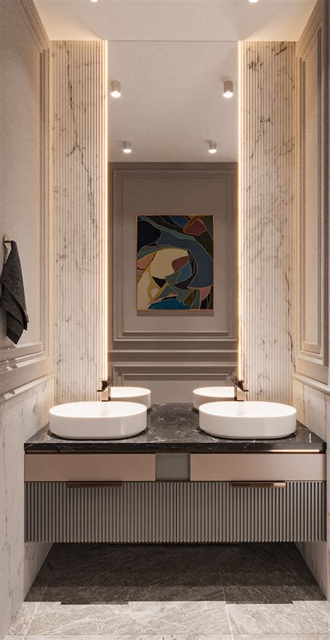 Neoclassic Guest Bathroom Powder Room On Behance