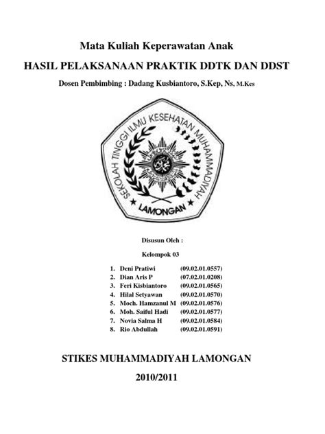 Pdf Laporan Ddst Ddtk Dokumen Tips