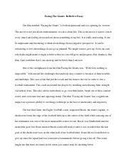 Facing The Giants Pdf Facing The Giants Reflective Essay The Film