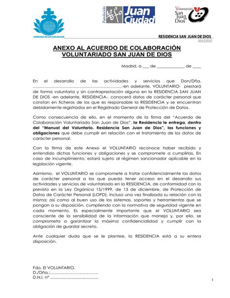 Anexo al Acuerdo de Colaboración