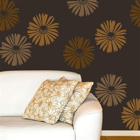 Flower stencil Lotus. Beautiful floral stencils for DIY wall decor.