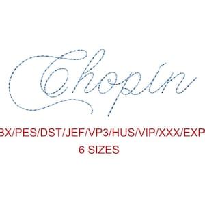 Chopin Bean Stitch Machine Embroidery Font Sizes Etsy