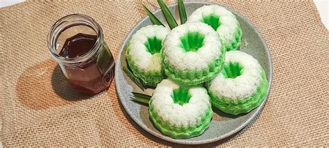 Kue Putu Ayu or Putri Ayu is a Traditional Indonesian Snack Made from Rice Flour, Pandan Leaves ...