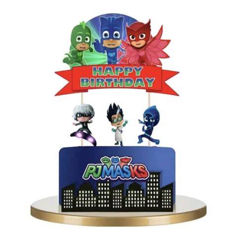 12 X Pj Masks Cake Toppers Pj Masks Cupcake Toppers Birthday Party £5