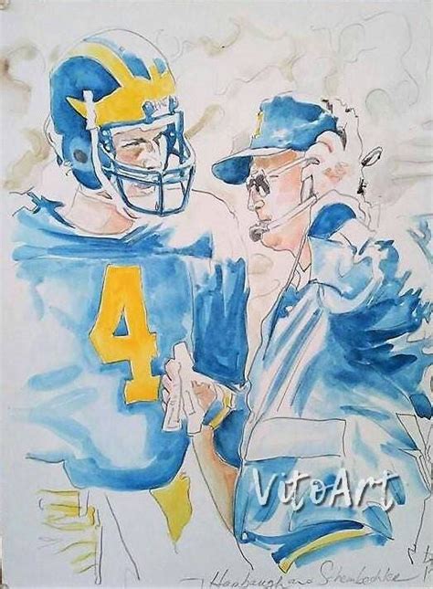 Jim Harbaugh Bo Schembechler Sports Art Print Michigan Etsy