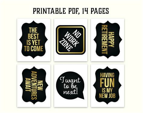 Retirement Photo Booth Props Printable PDF By HatAcrobat On Etsy