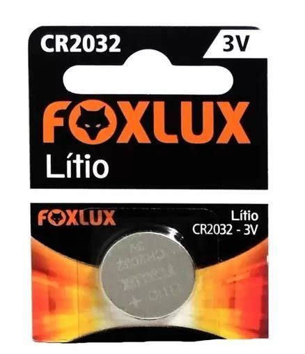 Bateria de Lítio 3V CR2032 Foxlux Cartela 1 Unidade