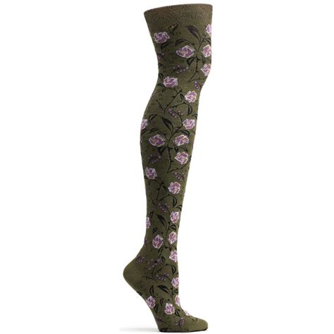 Delicate Lace Meets Prickly Roses For A Sock Sure To Sharpen Your Look